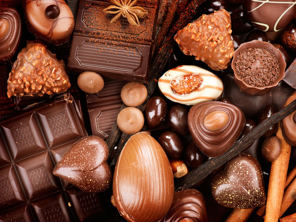Different varieties of chocolate treats.