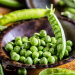 A bowl full of organic peas.