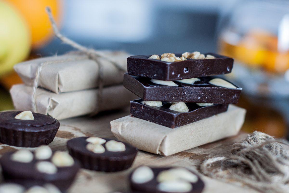 Different varieties of chocolate treats on a table.