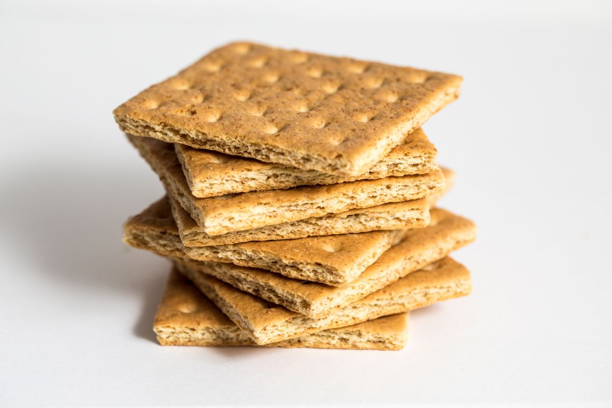 A pile of graham crackers.
