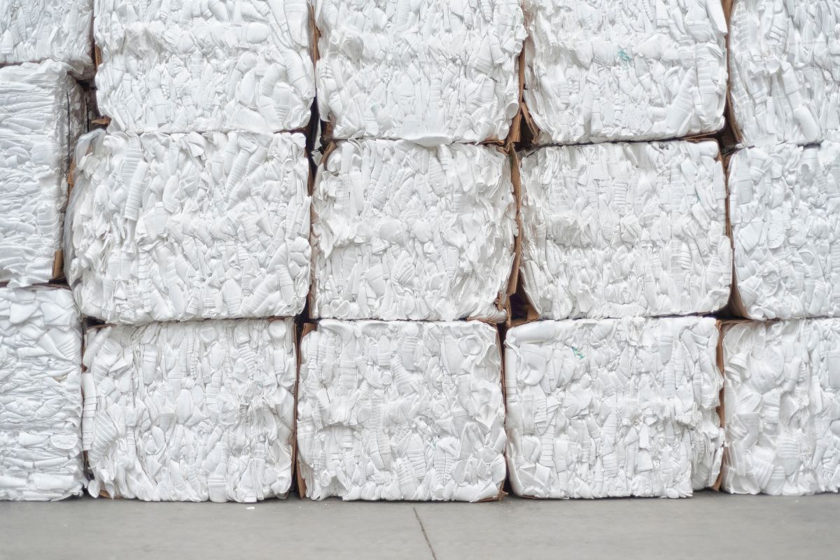 A bunch of pressed styrofoam packages.